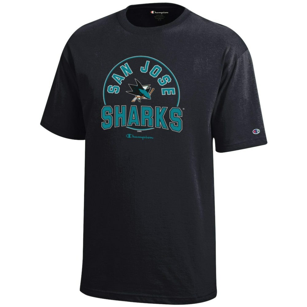 San Jose Sharks Champion Youth Jersey T-Shirt - Black | US 201078421