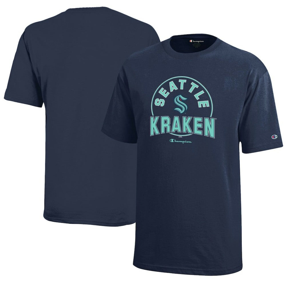 Seattle Kraken Champion Youth Jersey T-Shirt - Deep Sea Blue | US 201078422