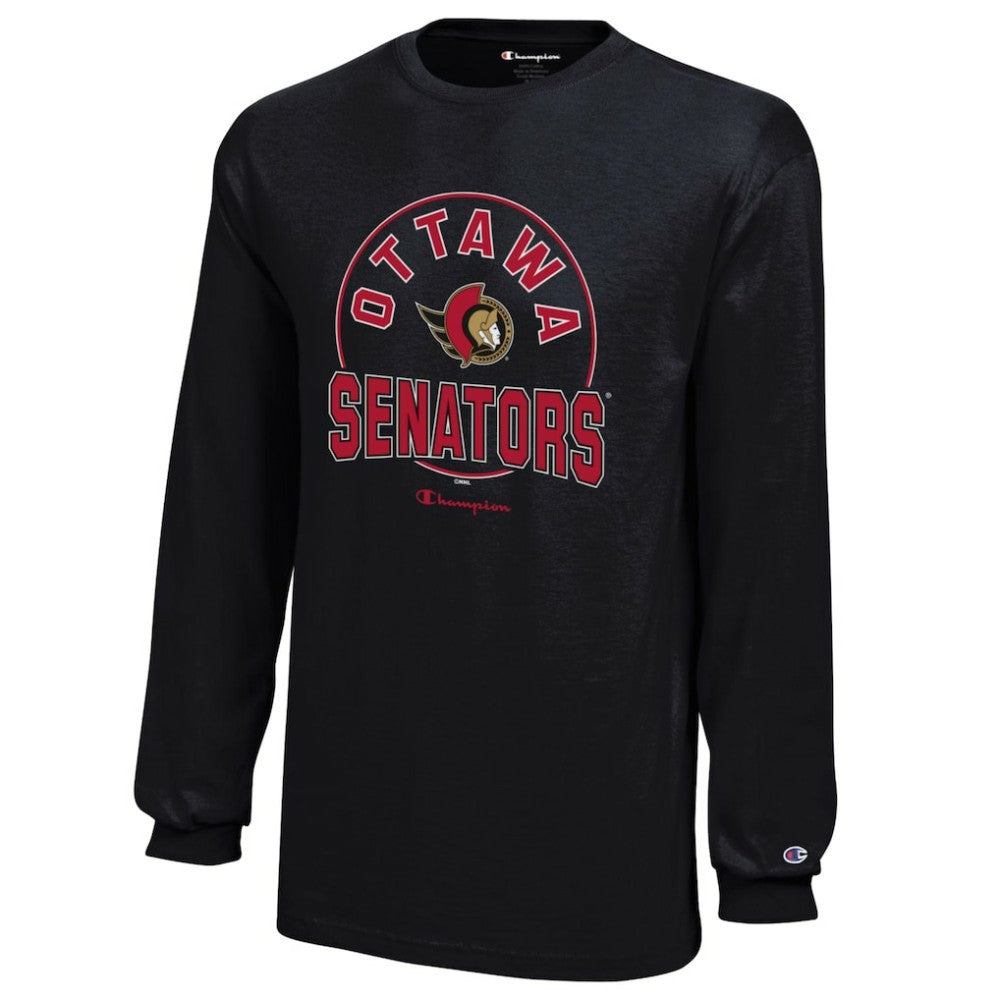 Ottawa Senators Champion Youth Long-Sleeve Jersey T-Shirt - Black | US 201078435