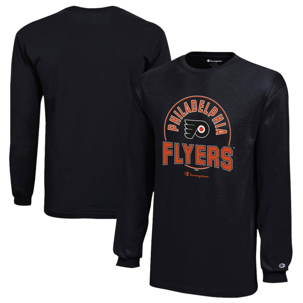 Philadelphia Flyers Champion Youth Long-Sleeve Jersey T-Shirt - Black | US 201078436