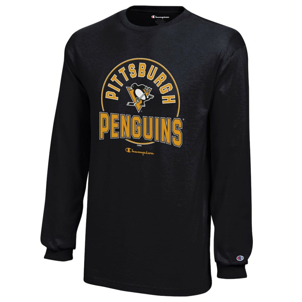 Pittsburgh Penguins Champion Youth Long-Sleeve Jersey T-Shirt - Black | US 201078437