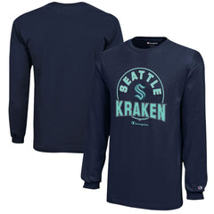Seattle Kraken Champion Youth Long-Sleeve Jersey T-Shirt - Deep Sea Blue | US 201078439