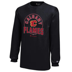 Calgary Flames Champion Youth Long-Sleeve Jersey T-Shirt - Black | US 201078451