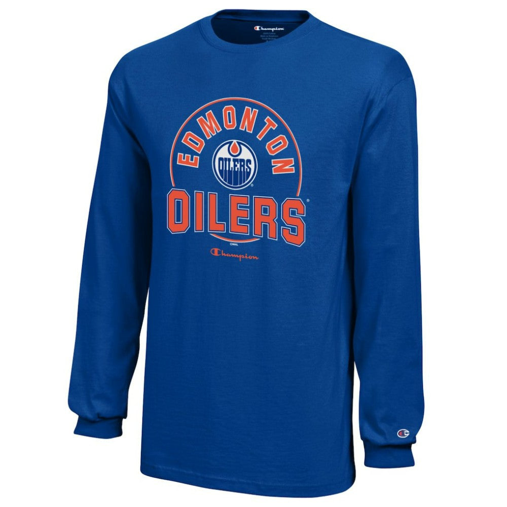 Edmonton Oilers Champion Youth Long-Sleeve Jersey T-Shirt - Royal | US 201078453