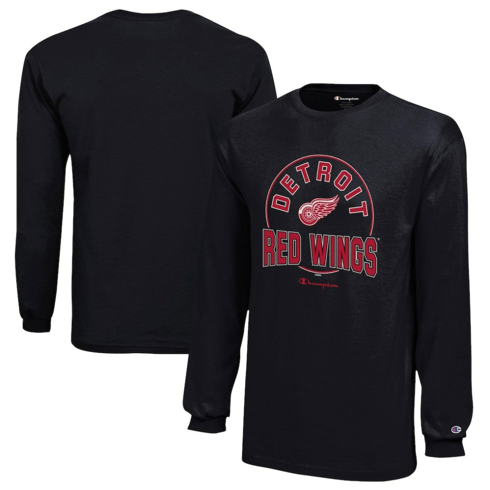 Detroit Red Wings Champion Youth Long-Sleeve Jersey T-Shirt - Black | US 201078458
