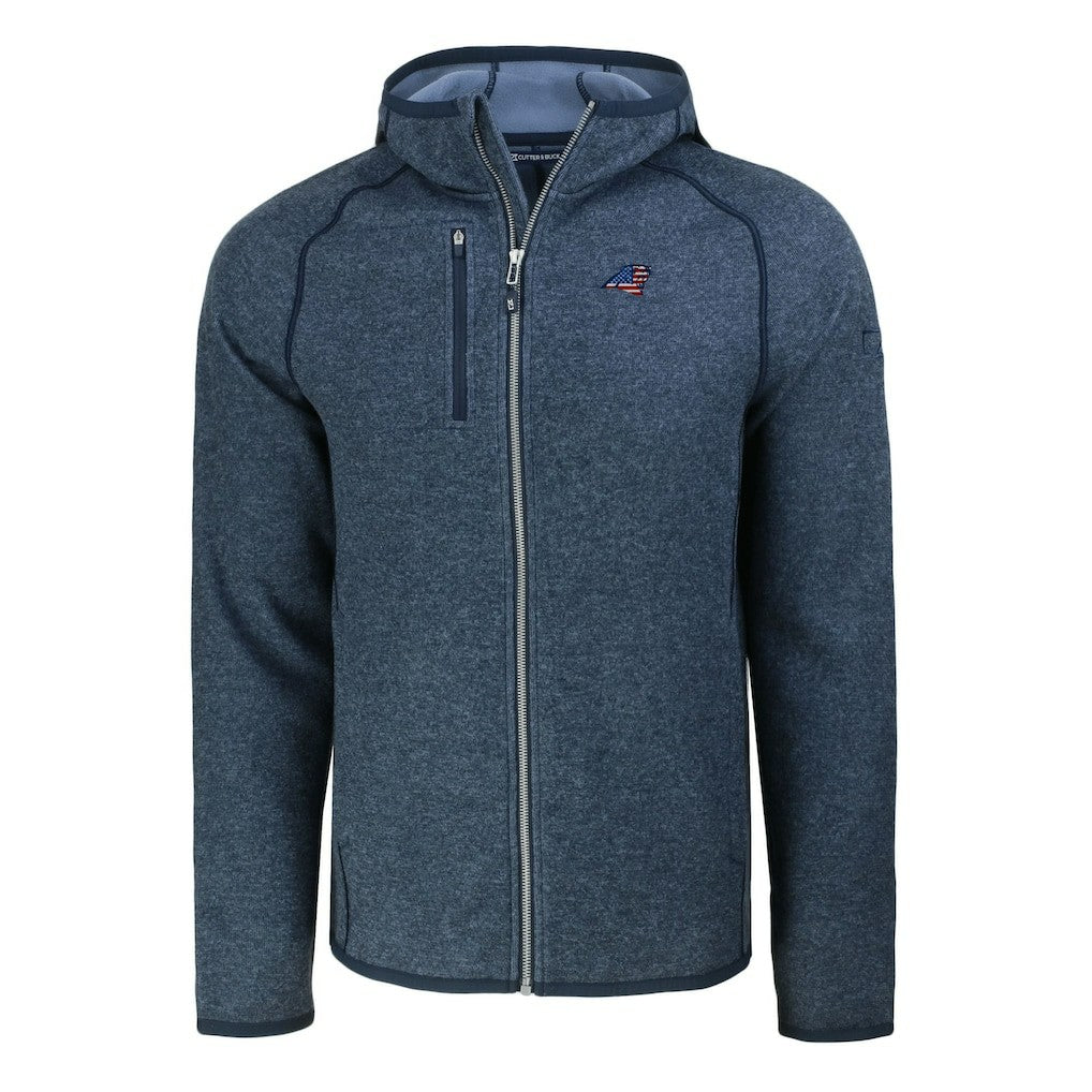 Carolina Panthers Cutter & Buck Americana Mainsail Full-Zip Hooded Jacket - Heather Navy Jackets