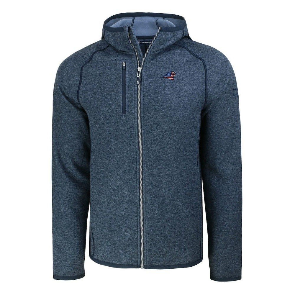 Carolina Panthers Cutter & Buck Americana Mainsail Full-Zip Hooded Jacket - Heather Navy Jackets
