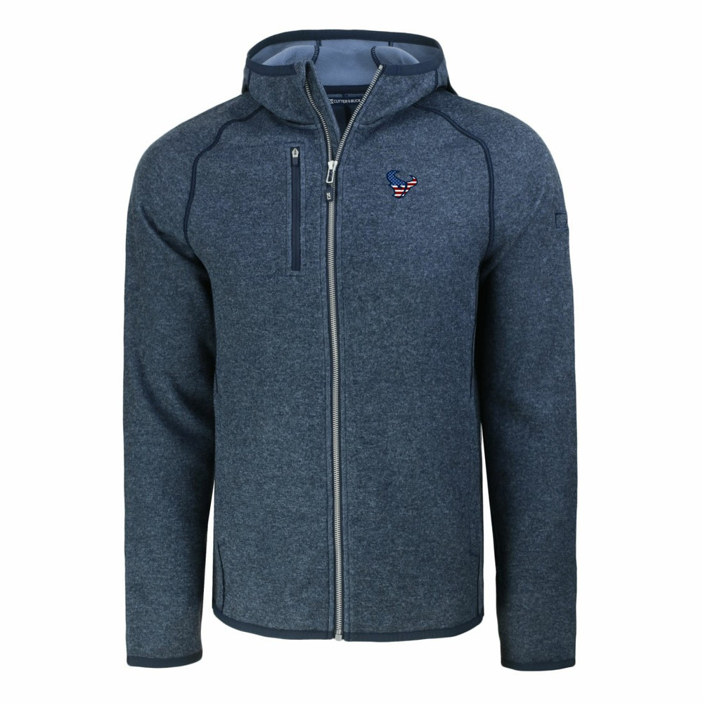 Houston Texans Cutter & Buck Americana Mainsail Full-Zip Hooded Jacket - Heather Navy Jackets