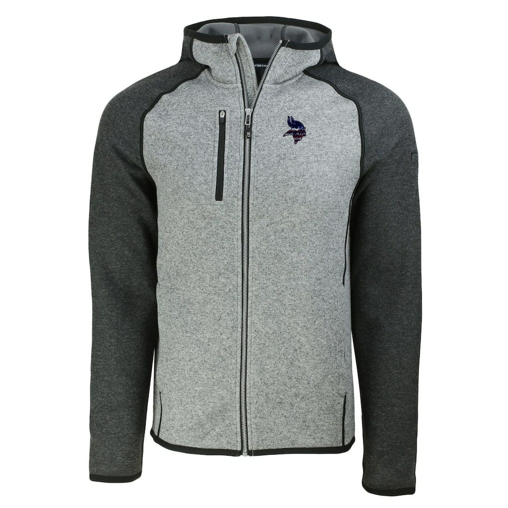 Minnesota Vikings Cutter & Buck Americana Mainsail Full-Zip Hooded Jacket - Heather Gray/Heather Charcoal Jackets