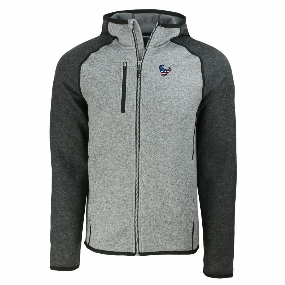 Houston Texans Cutter & Buck Americana Mainsail Full-Zip Hooded Jacket - Heather Gray/Heather Charcoal Jackets