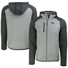 Denver Broncos Cutter & Buck Americana Mainsail Full-Zip Hooded Jacket - Heather Gray/Heather Charcoal Jackets