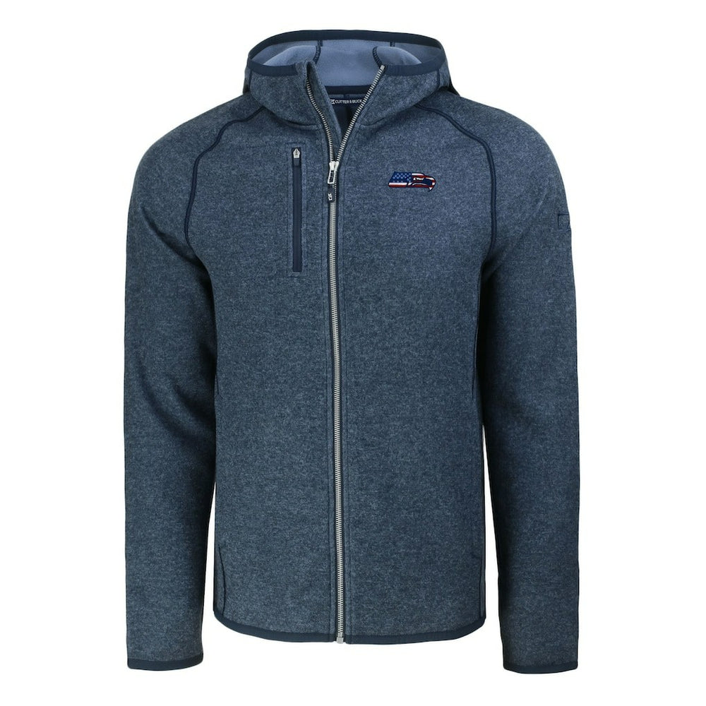 Seattle Seahawks Cutter & Buck Americana Mainsail Full-Zip Hooded Jacket - Heather College Navy Jackets