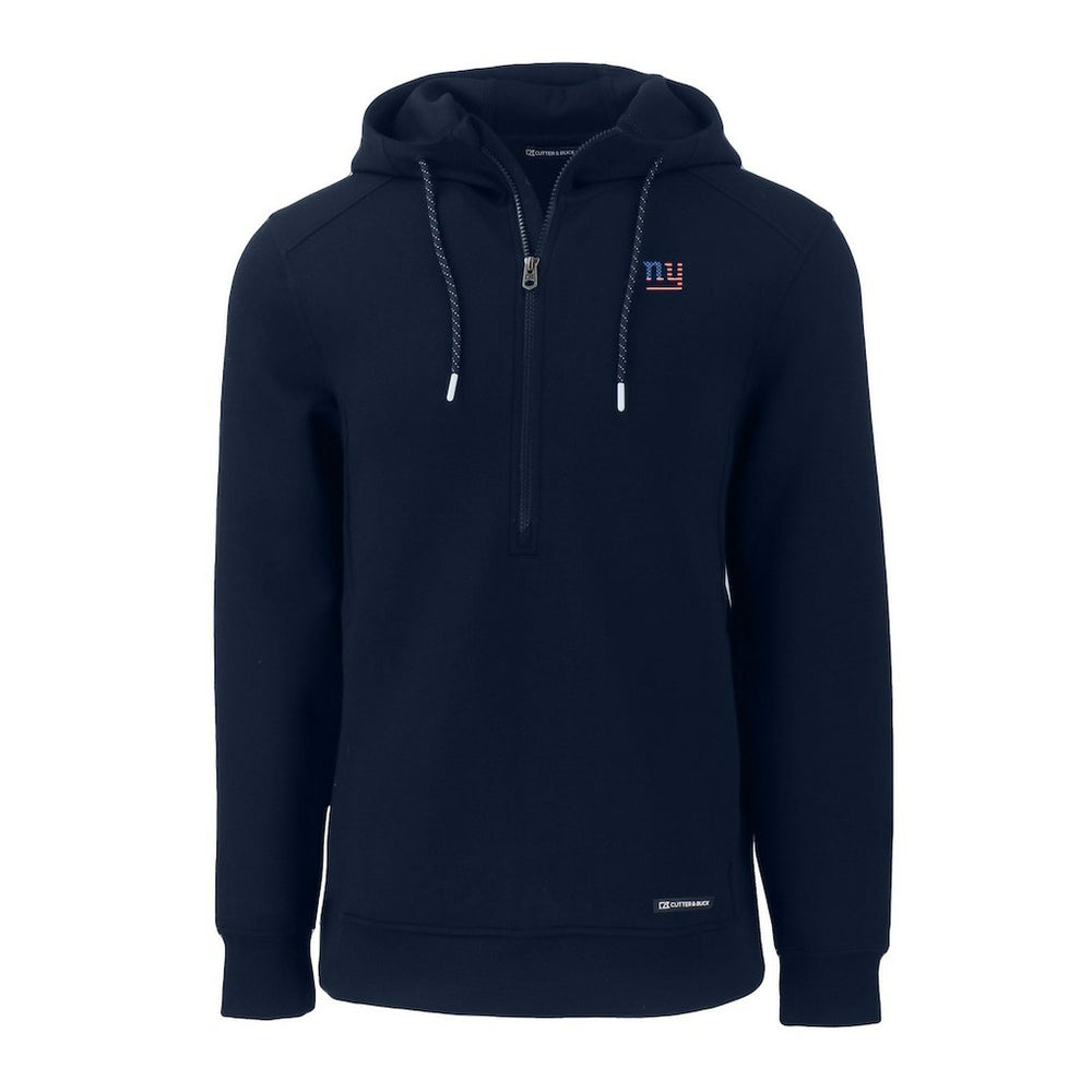 New York Giants Cutter & Buck Americana Roam Eco Half-Zip Recycled Pullover Hoodie - Navy Hoodies