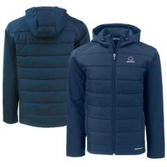 Chicago Bears Cutter & Buck Big & Tall Americana Evoke Hybrid Eco Softshell Recycled Full-Zip Hooded Jacket - Navy Jackets