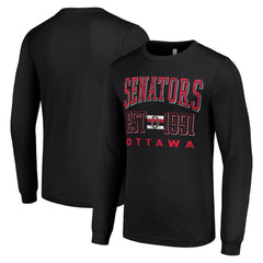 Ottawa Senators Starter Retro Graphic Long Sleeve Crew T-Shirt - Black | US 201083189