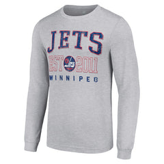 Winnipeg Jets Starter Retro Graphic Long Sleeve Crew T-Shirt - Heather Gray | US 201083194
