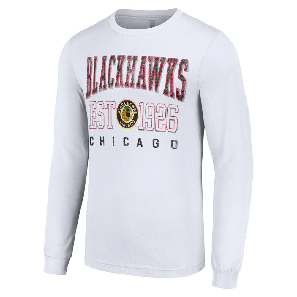 Chicago Blackhawks Starter Retro Graphic Long Sleeve Crew T-Shirt - White | US 201083199