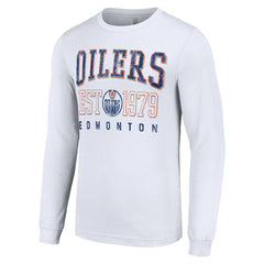 Edmonton Oilers Starter Retro Graphic Long Sleeve Crew T-Shirt - White | US 201083201