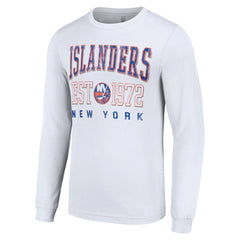 New York Islanders Starter Retro Graphic Long Sleeve Crew T-Shirt - White | US 201083207