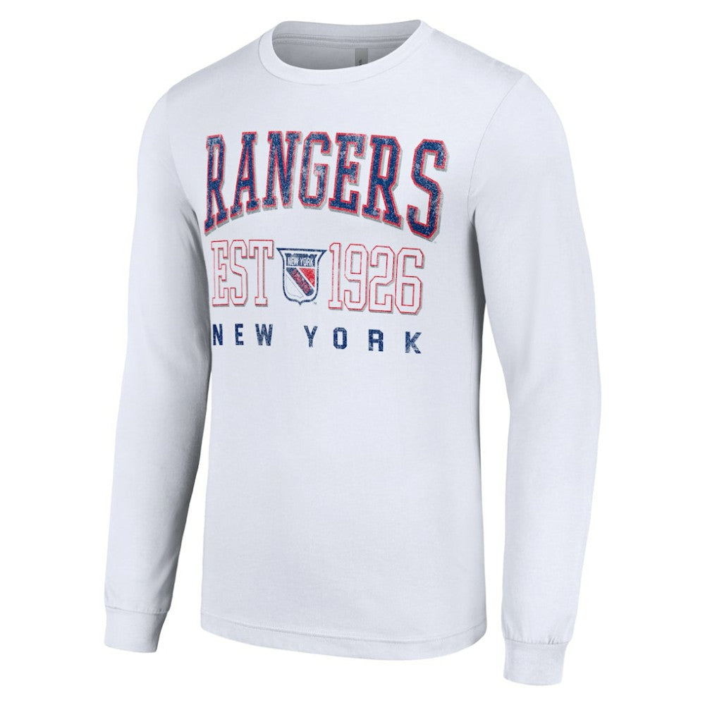 New York Rangers Starter Retro Graphic Long Sleeve Crew T-Shirt - White | US 201083209