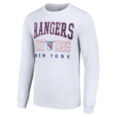 New York Rangers Starter Retro Graphic Long Sleeve Crew T-Shirt - White | US 201083209