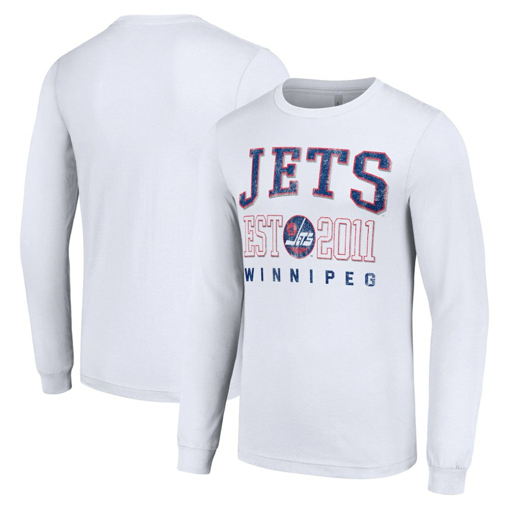 Winnipeg Jets Starter Retro Graphic Long Sleeve Crew T-Shirt - White | US 201083215
