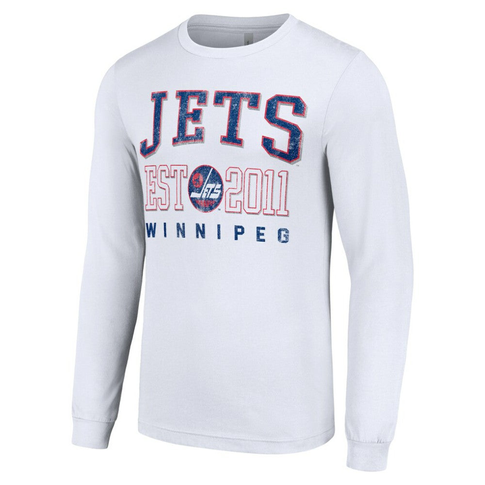 Winnipeg Jets Starter Retro Graphic Long Sleeve Crew T-Shirt - White | US 201083215