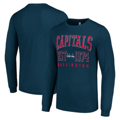 Washington Capitals Starter Retro Graphic Long Sleeve Crew T-Shirt - Navy | US 201083223