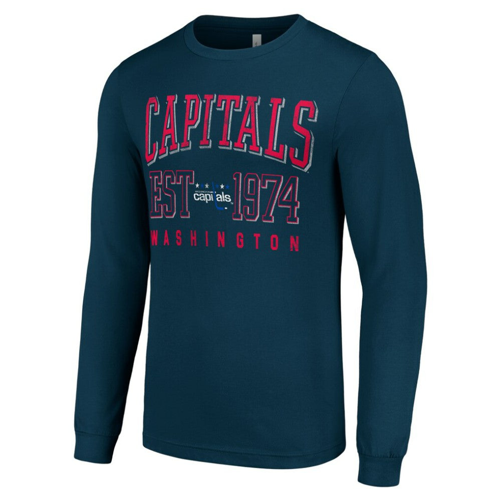 Washington Capitals Starter Retro Graphic Long Sleeve Crew T-Shirt - Navy | US 201083223
