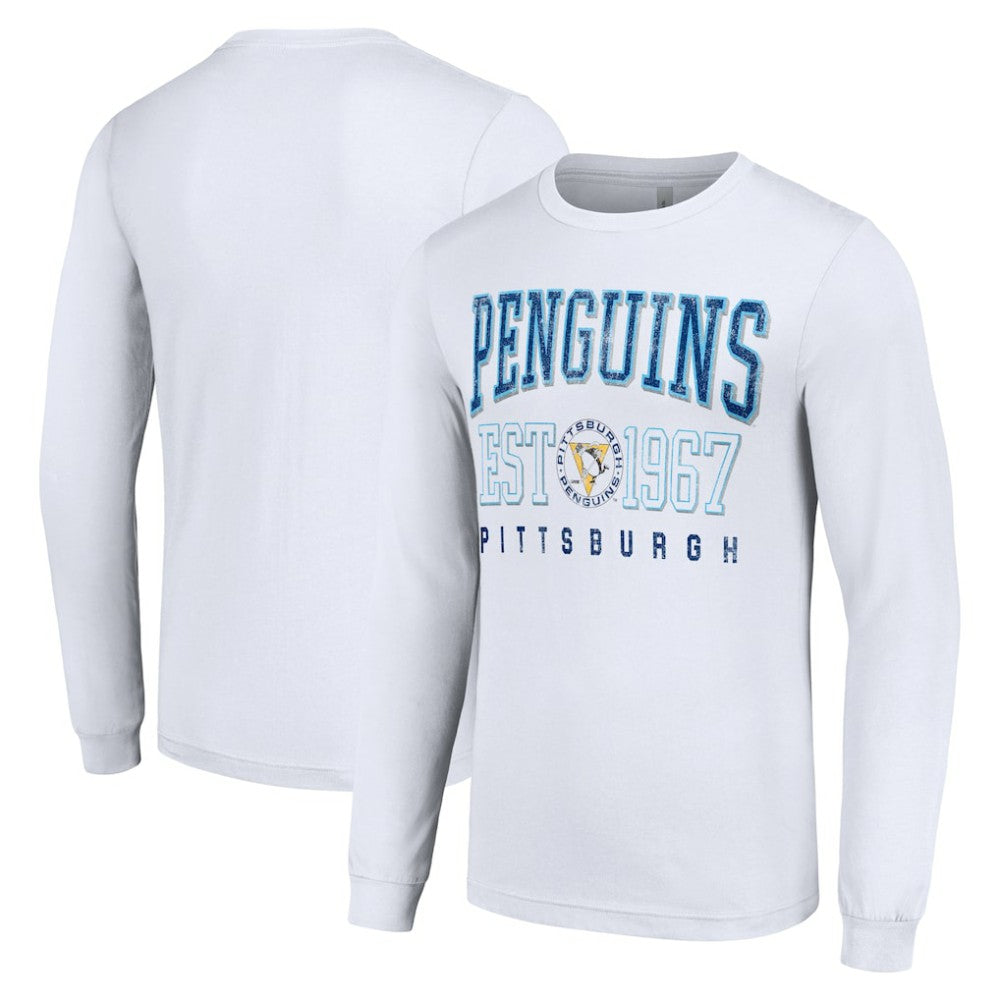 Pittsburgh Penguins Starter Retro Graphic Long Sleeve Crew T-Shirt - White | US 201083229