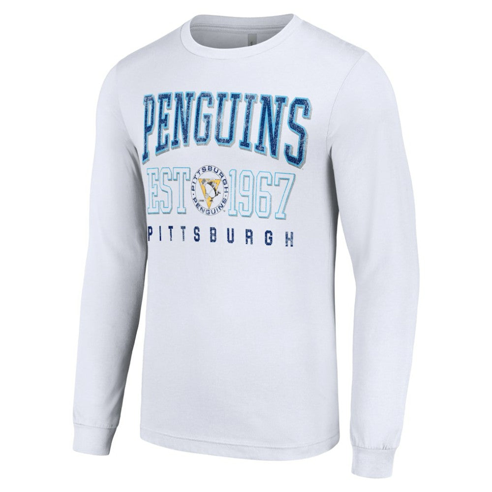 Pittsburgh Penguins Starter Retro Graphic Long Sleeve Crew T-Shirt - White | US 201083229