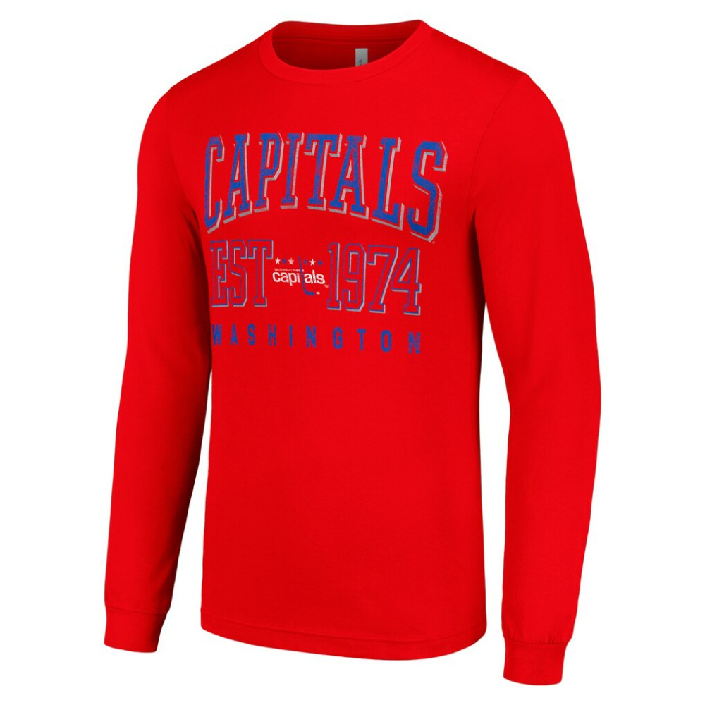 Washington Capitals Starter Retro Graphic Long Sleeve Crew T-Shirt - Red | US 201083236