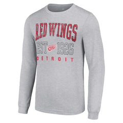 Detroit Red Wings Starter Retro Graphic Long Sleeve Crew T-Shirt - Heather Gray | US 201083251
