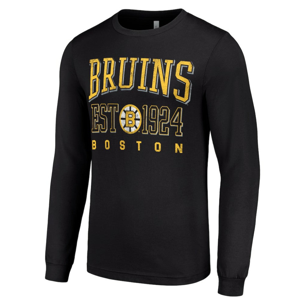 Boston Bruins Starter Retro Graphic Long Sleeve Crew T-Shirt - Black | US 201083261