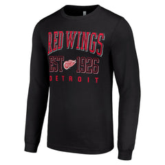 Detroit Red Wings Starter Retro Graphic Long Sleeve Crew T-Shirt - Black | US 201083262