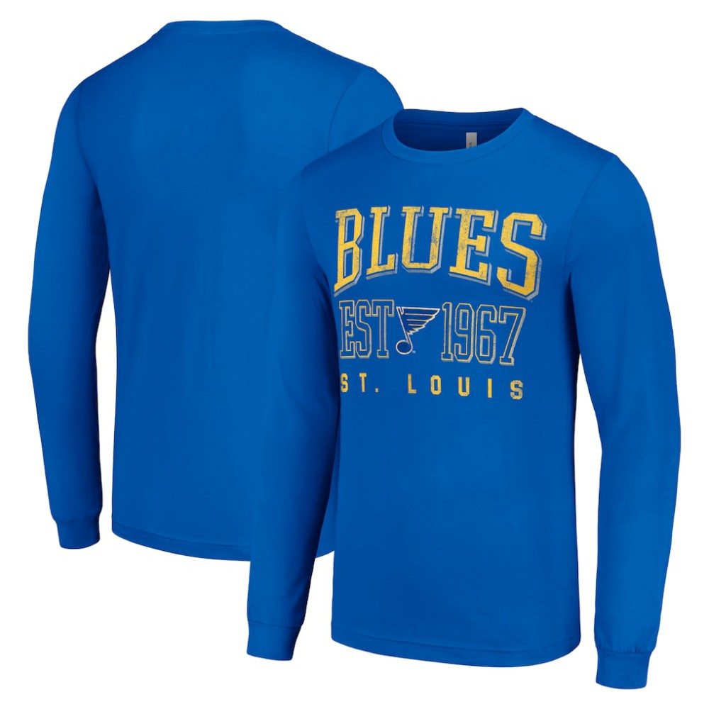 St. Louis Blues Starter Retro Graphic Long Sleeve Crew T-Shirt - Royal | US 201083266