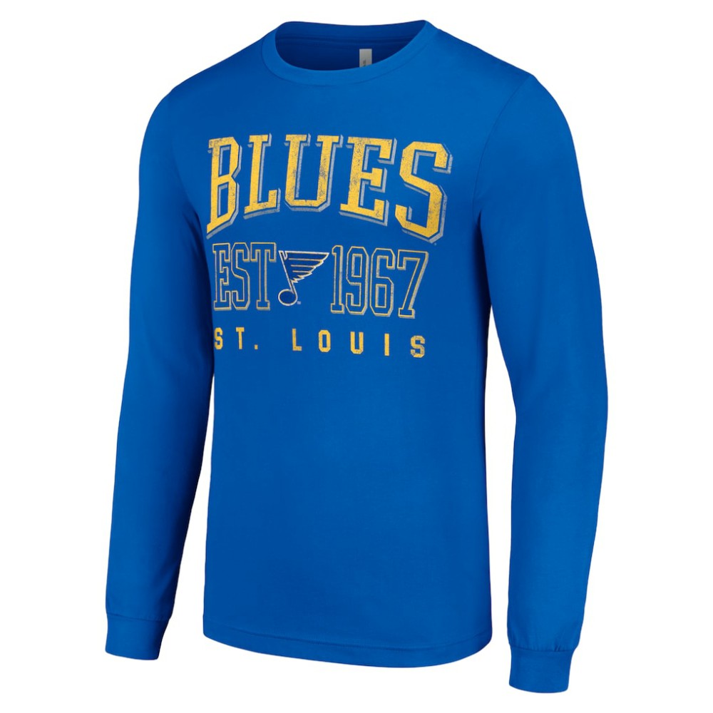 St. Louis Blues Starter Retro Graphic Long Sleeve Crew T-Shirt - Royal | US 201083266