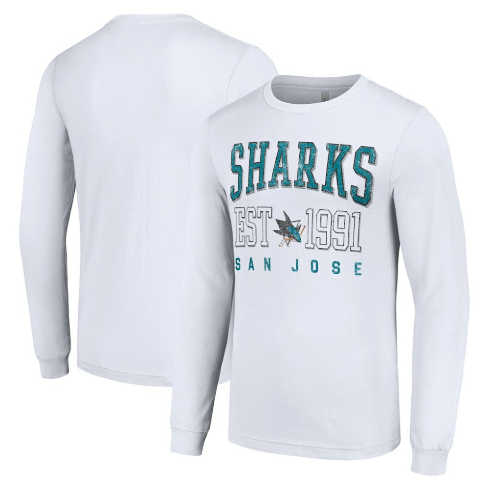 San Jose Sharks Starter Logo Graphic Long Sleeve T-Shirt - White | US 201083286