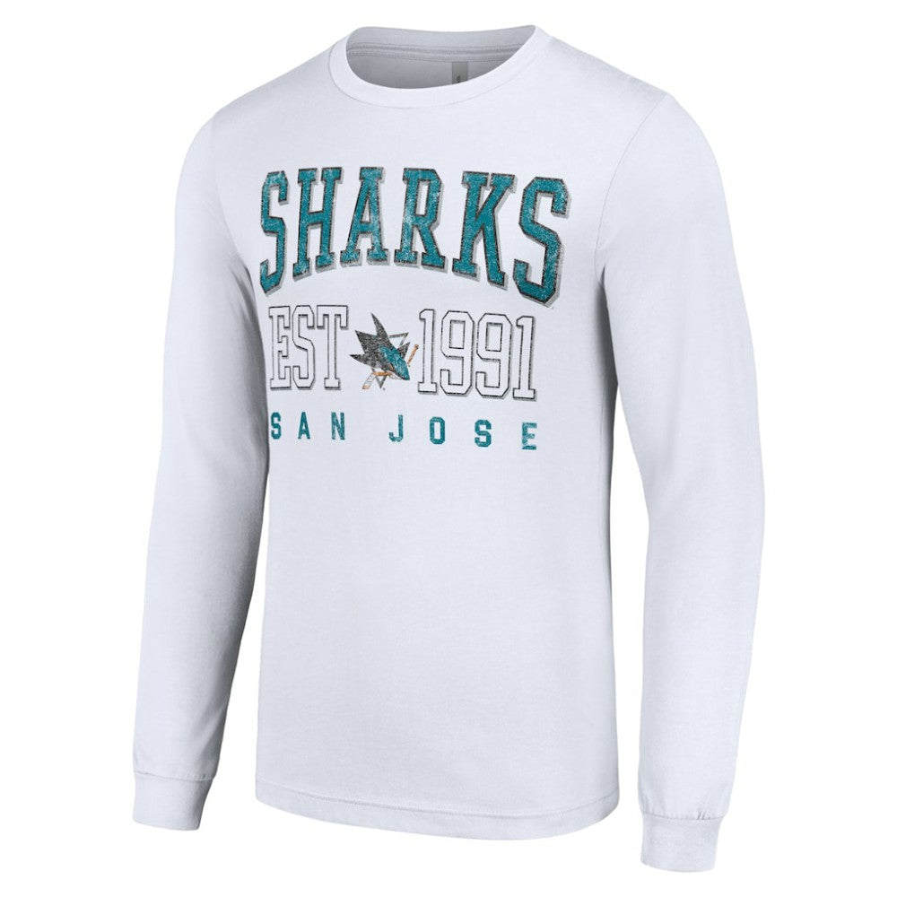 San Jose Sharks Starter Logo Graphic Long Sleeve T-Shirt - White | US 201083286