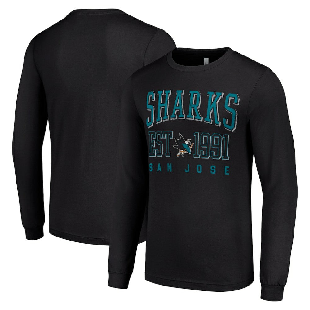 San Jose Sharks Starter Logo Graphic Long Sleeve T-Shirt - Black | US 201083295