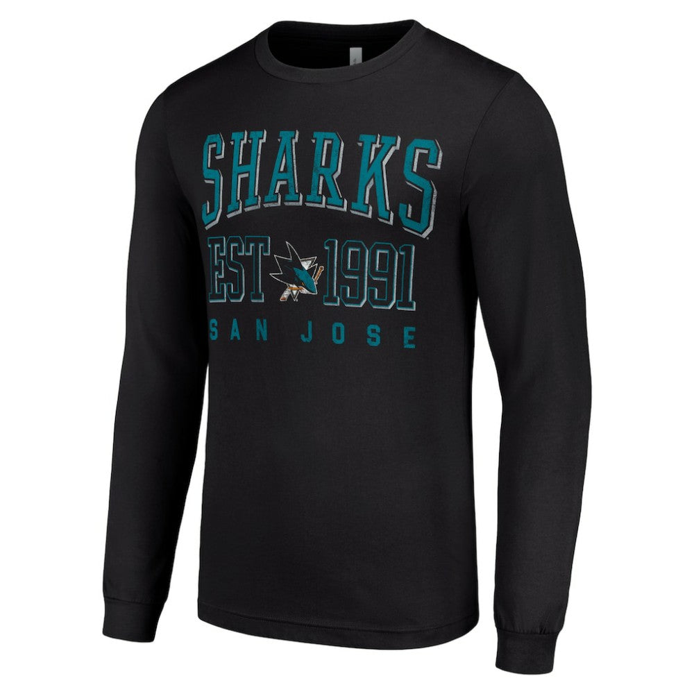 San Jose Sharks Starter Logo Graphic Long Sleeve T-Shirt - Black | US 201083295