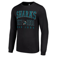 San Jose Sharks Starter Logo Graphic Long Sleeve T-Shirt - Black | US 201083295