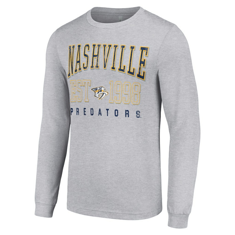 Nashville Predators Starter Logo Graphic Long Sleeve T-Shirt - Heather Gray | US 201083298
