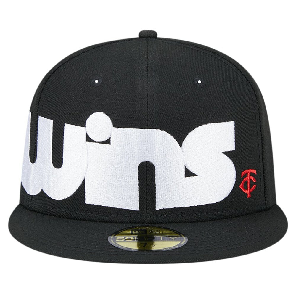 Minnesota Twins New Era Checkered Undervisor 59FIFTY Fitted Hat - Black Hats