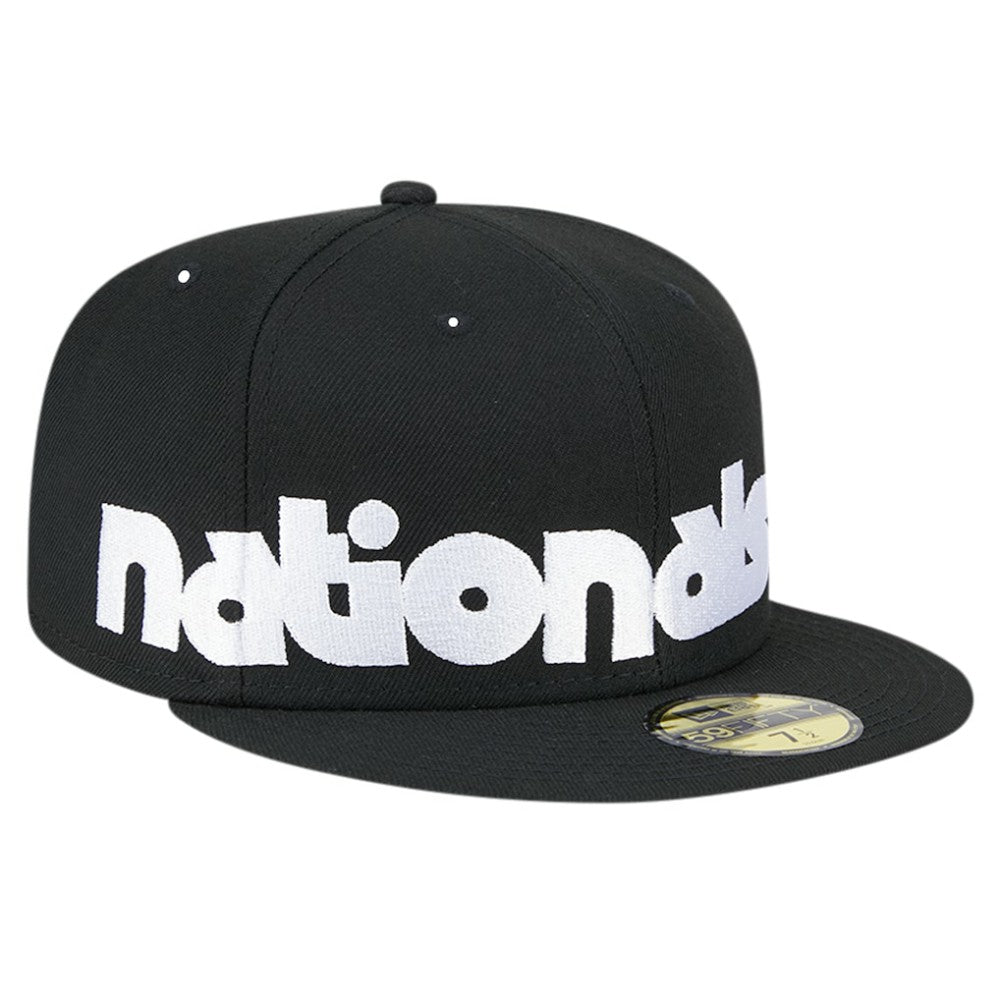 Washington Nationals New Era Checkered Undervisor 59FIFTY Fitted Hat - Black Hats