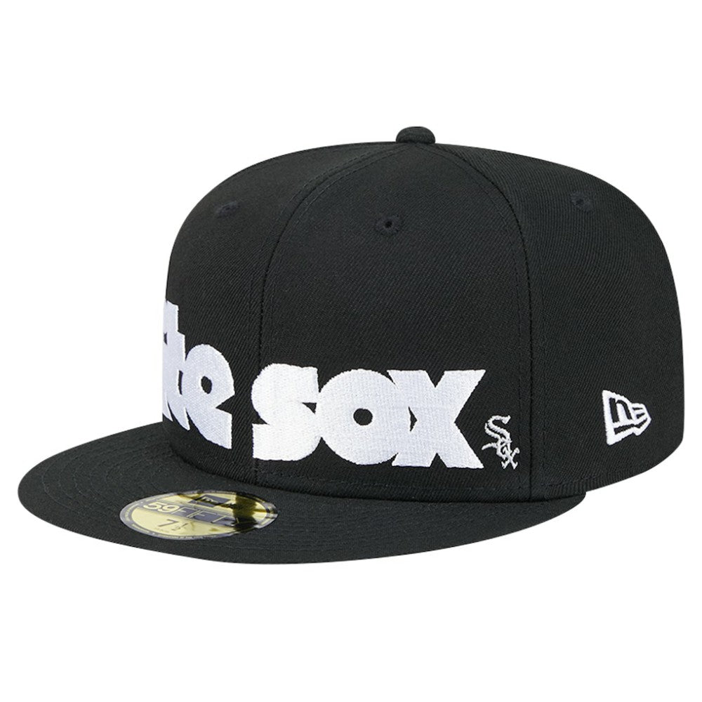 Chicago White Sox New Era Checkered Undervisor 59FIFTY Fitted Hat - Black Hats