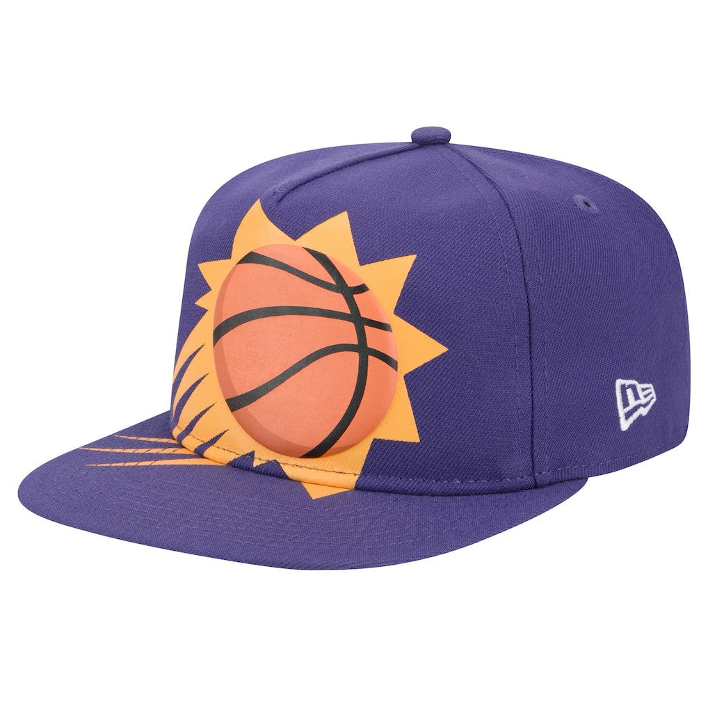 Phoenix Suns Oversized Puff Print Logo Golfer Snapback Hat Purple - New Era