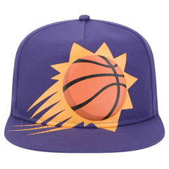 Phoenix Suns Oversized Puff Print Logo Golfer Snapback Hat Purple - New Era