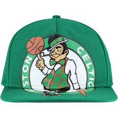 Boston Celtics Oversized Puff Print Logo Golfer Snapback Hat Kelly Green - New Era