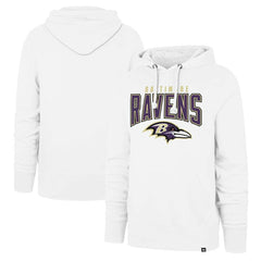 Baltimore Ravens '47 Elements Arch Headline Pullover Hoodie - White Hoodies